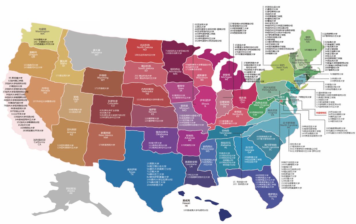 美国选校地图:地理位置比大学名气更重要?