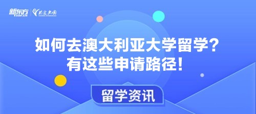 如何去澳大利亚大学留学？有这些申请路径！