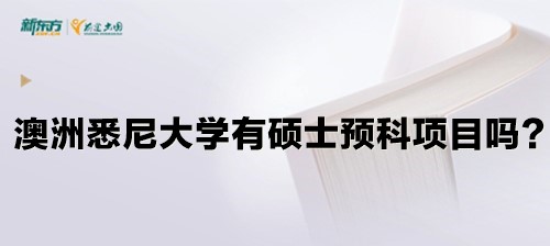 澳洲悉尼大学有硕士预科项目吗？