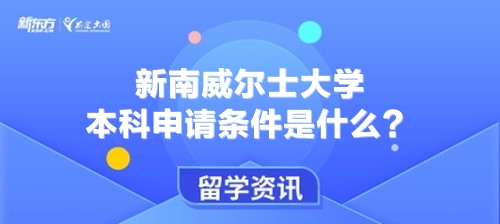 新南威尔士大学本科申请条件是什么？