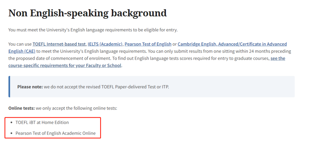 【注意】澳洲八大及热门院校接受哪些线上语言测试成绩？