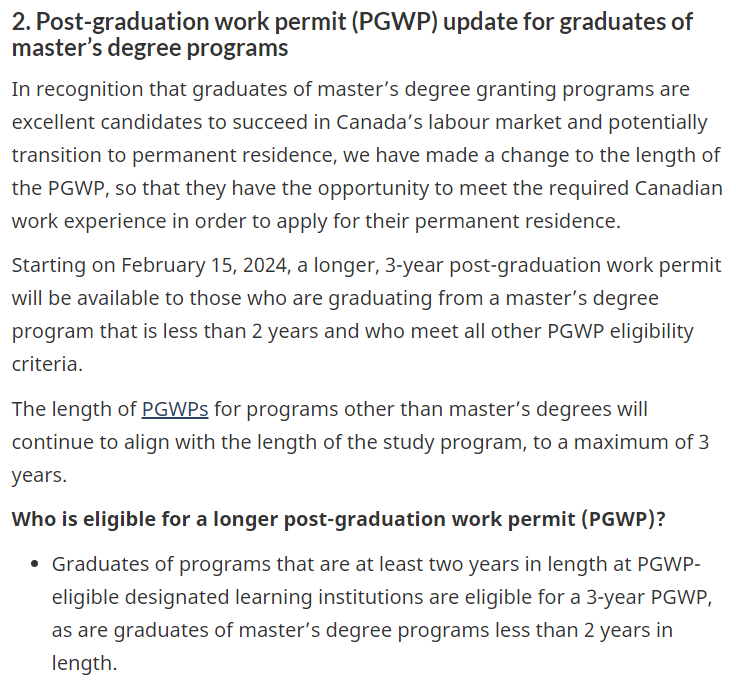 【注意】2月15日开始，加拿大毕业工签全新政策启动！
