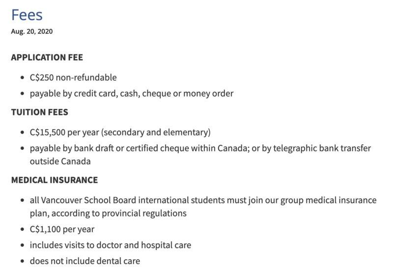 【费用】从签证到学费，加拿大中学留学要花多少钱？