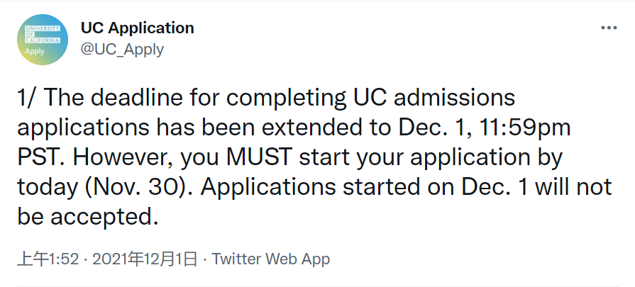 申请人数太多，加州大学系统再次崩溃！申请延期…