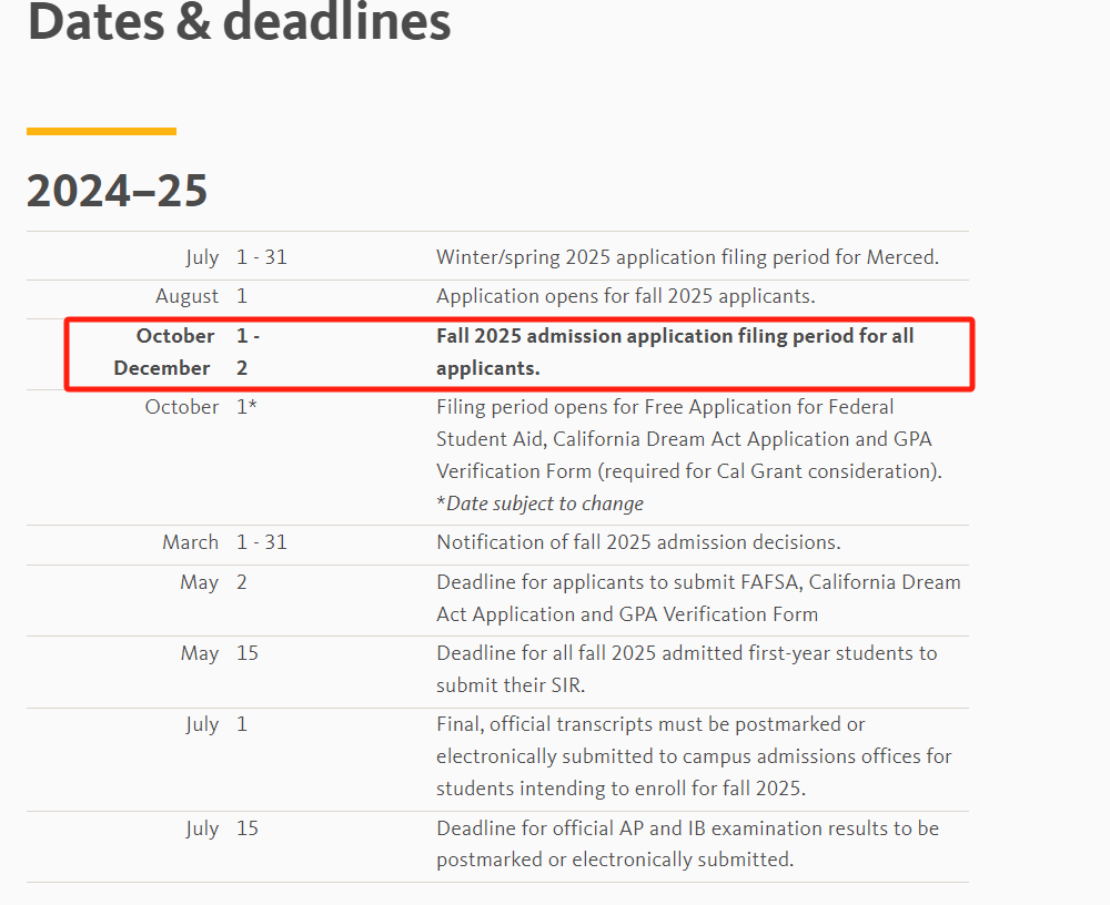 美国本科申请：25fall热门院校申请时间调整归纳