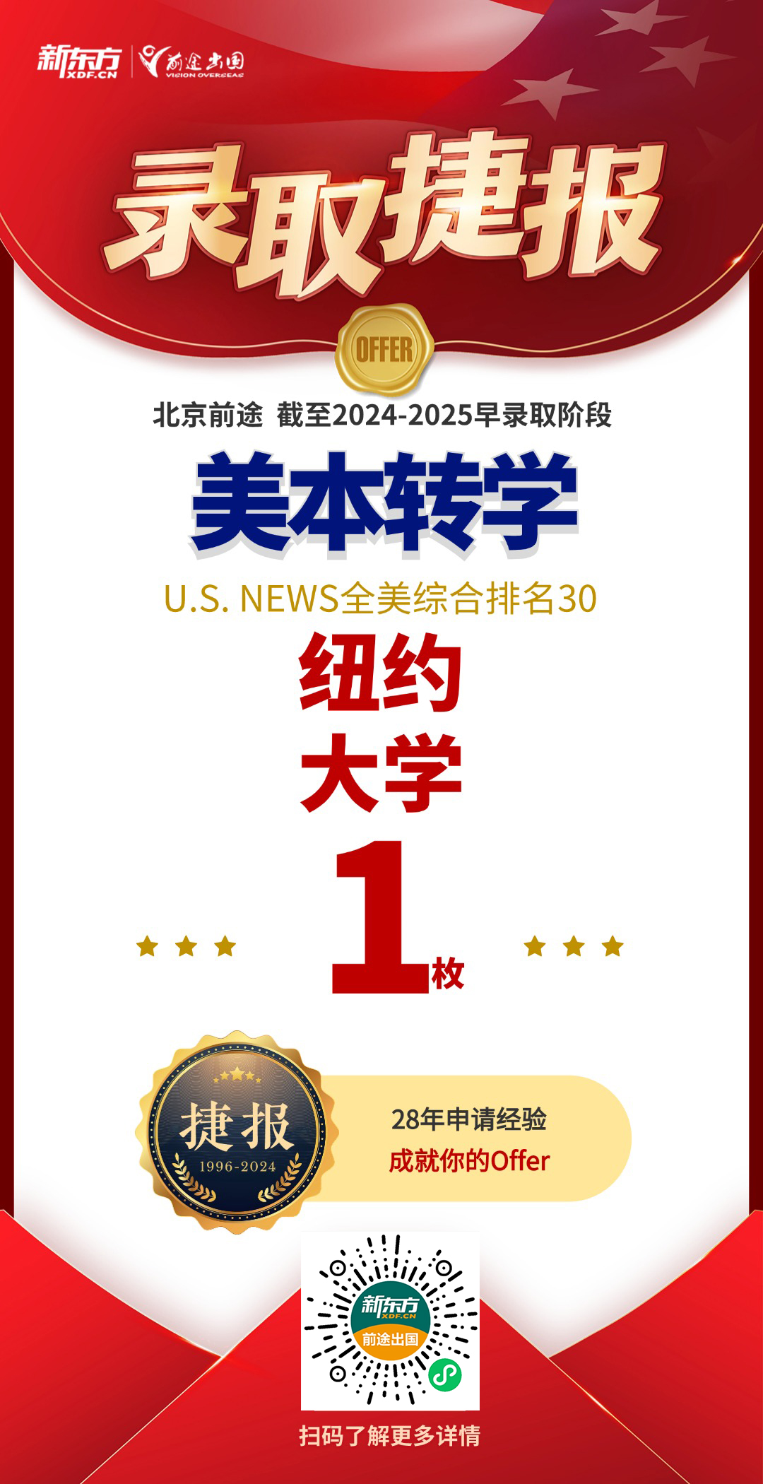 【捷报】北京前途美本团队新增TOP40春转录取共4枚！