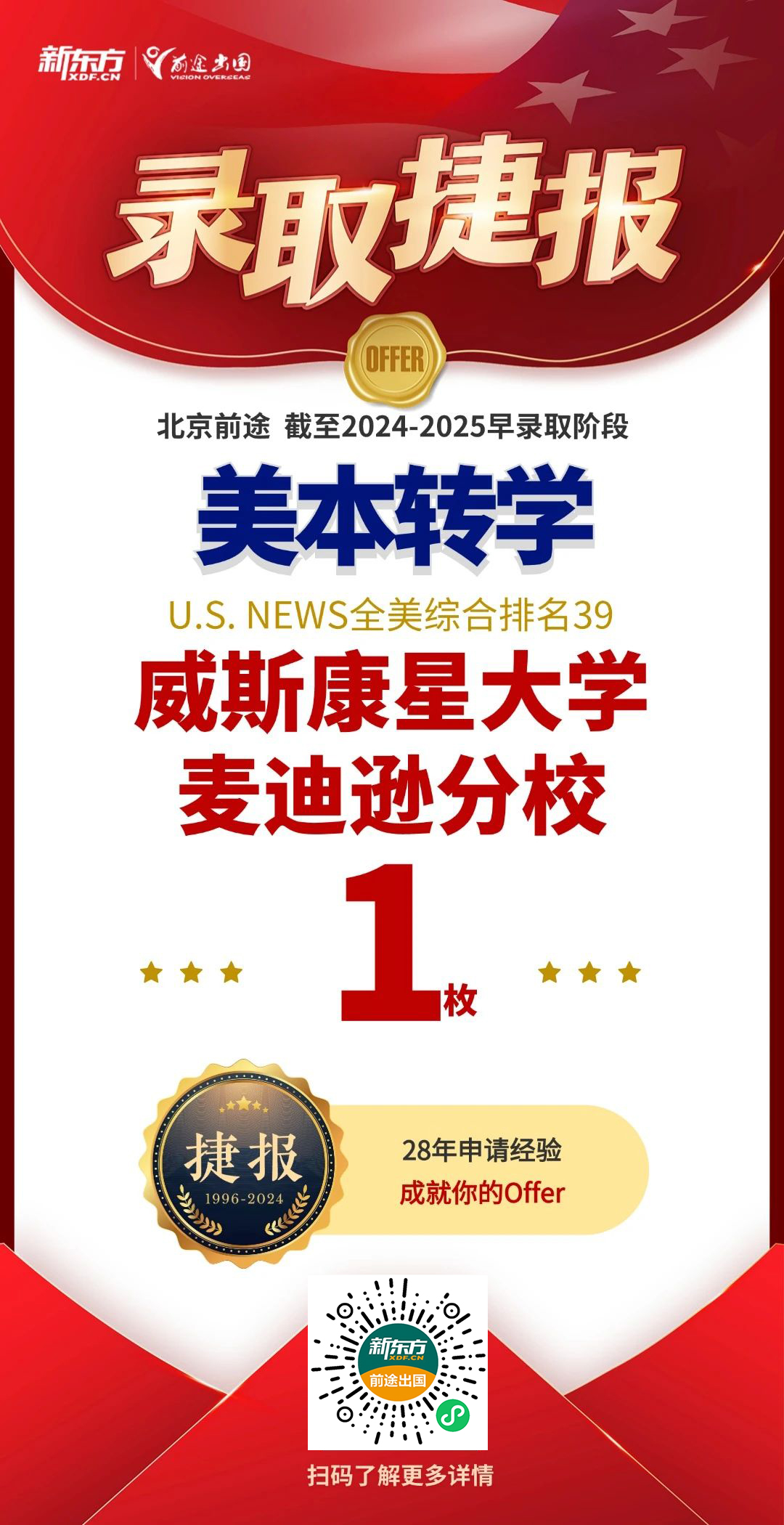 【捷报】录取大爆发！北京前途共斩获全美前50院校录取61枚！