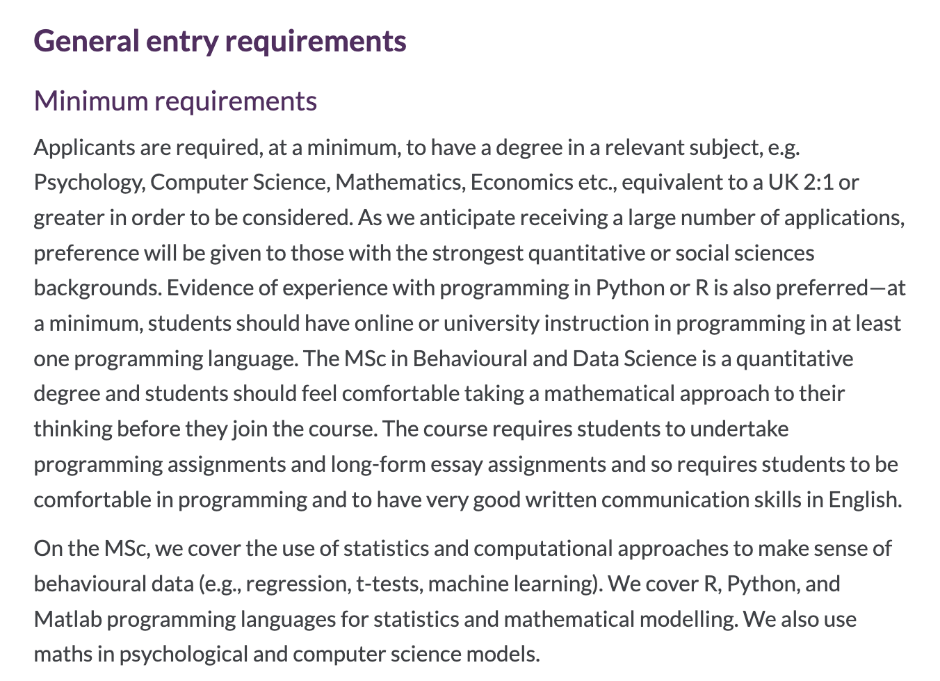 【英国】华威大学行为与数据科学硕士申请要求