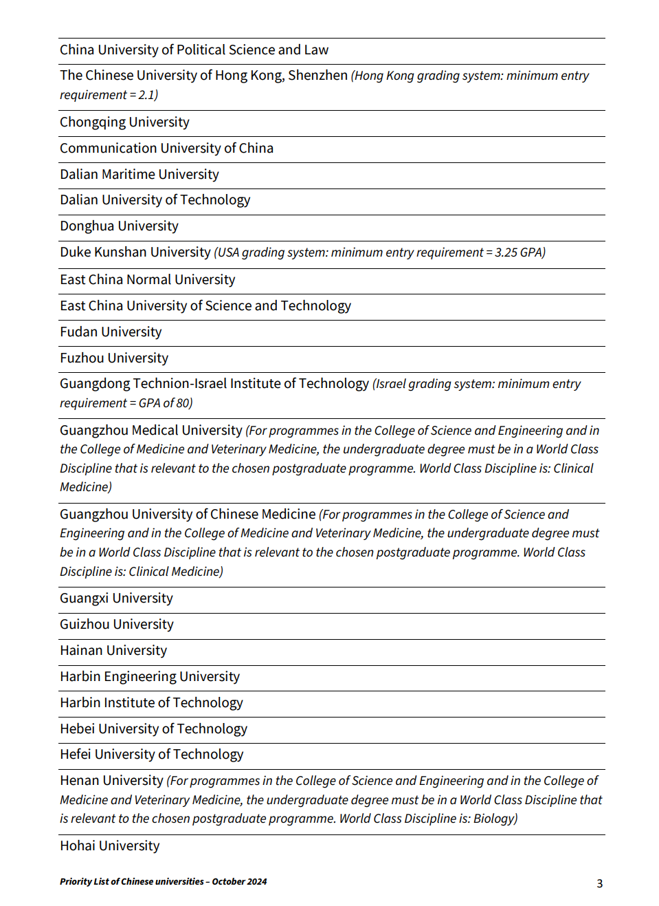 爱丁堡大学更新中国高校list！新增18所院校！