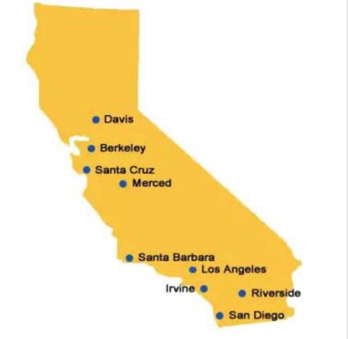 加州大学地图分布图片