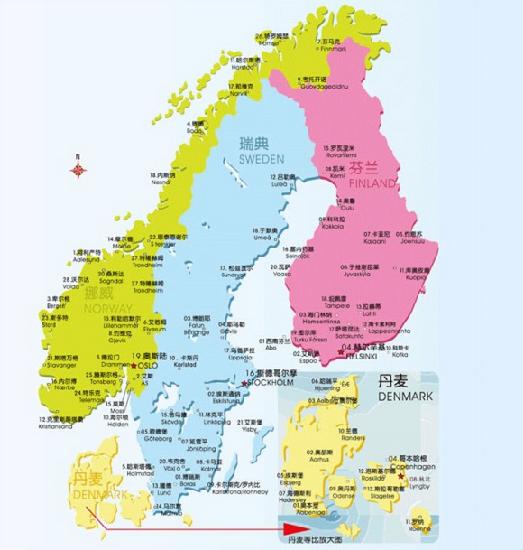 北欧地图简图图片