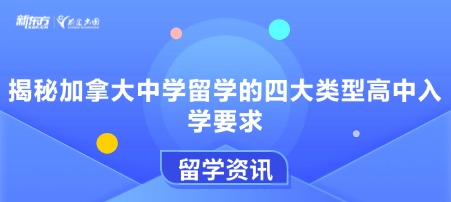 揭秘加拿大中学留学的四大类型高中入学要求