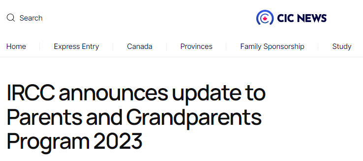 加拿大发布父母、祖父母移民项目最新动态!