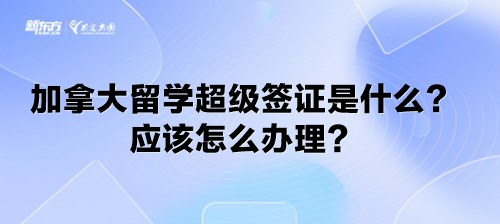 加拿大留学超级签证是什么？应该怎么办理？