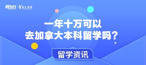 一年十万可以去加拿大本科留学吗？