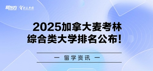 2025加拿大麦考林综合类大学排名公布！