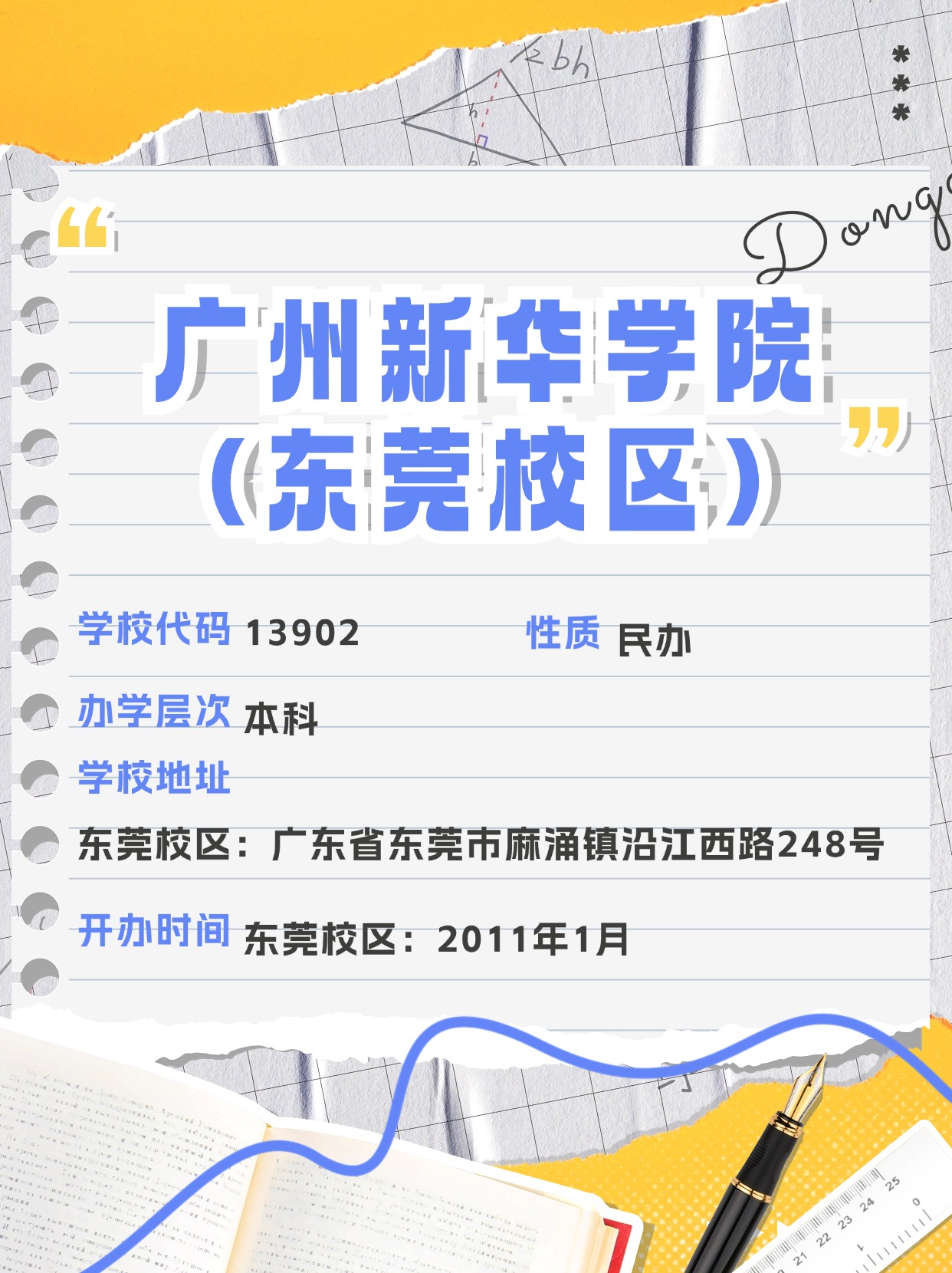 东莞市普通高等院校基本信息（2024年7月）