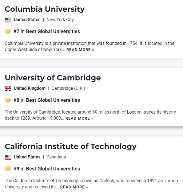 【重磅】USNews发布2023世界大学榜单！美国独占41所