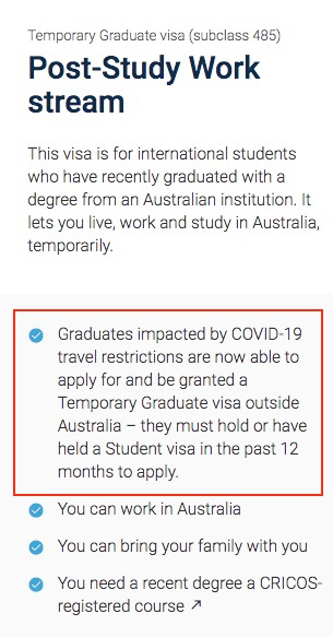 在国内上网课，可以申请澳洲PSW毕业生工作签证吗？