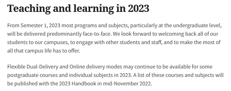 【聚焦】多所澳大2022 S2授课模式更新！网课还会继续提供吗？
