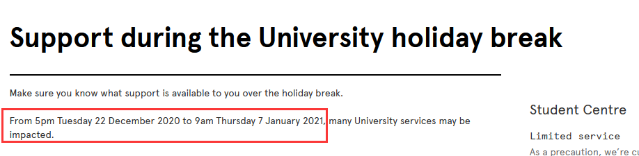 2020澳洲10所大学圣诞放假通知汇总！