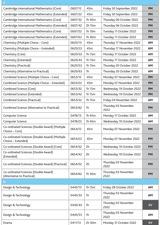 【重要】2022年各大考试局A Level秋季考试时间表出炉！