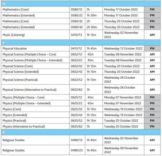 【重要】2022年各大考试局A Level秋季考试时间表出炉！