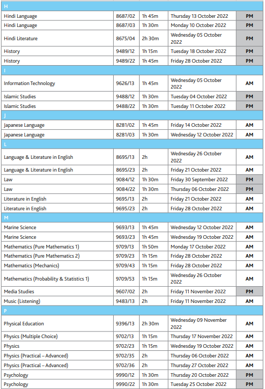 【重要】2022年各大考试局A Level秋季考试时间表出炉！