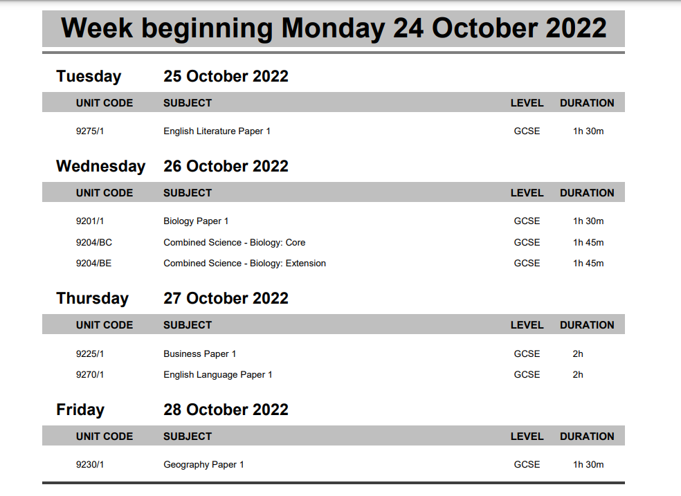 【重要】2022年各大考试局A Level秋季考试时间表出炉！