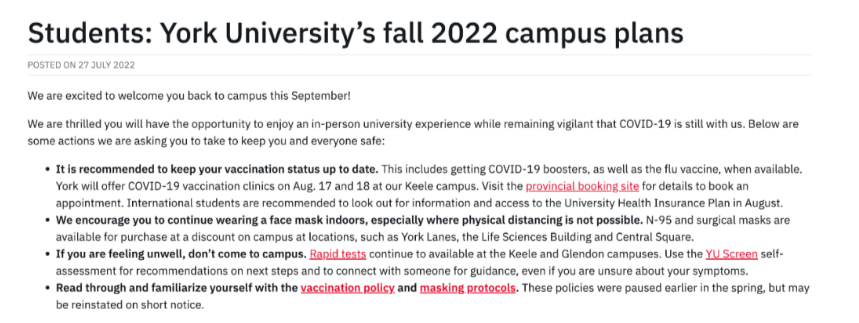 多伦多大学宣布防疫新政！不遵守将取消入读资格！