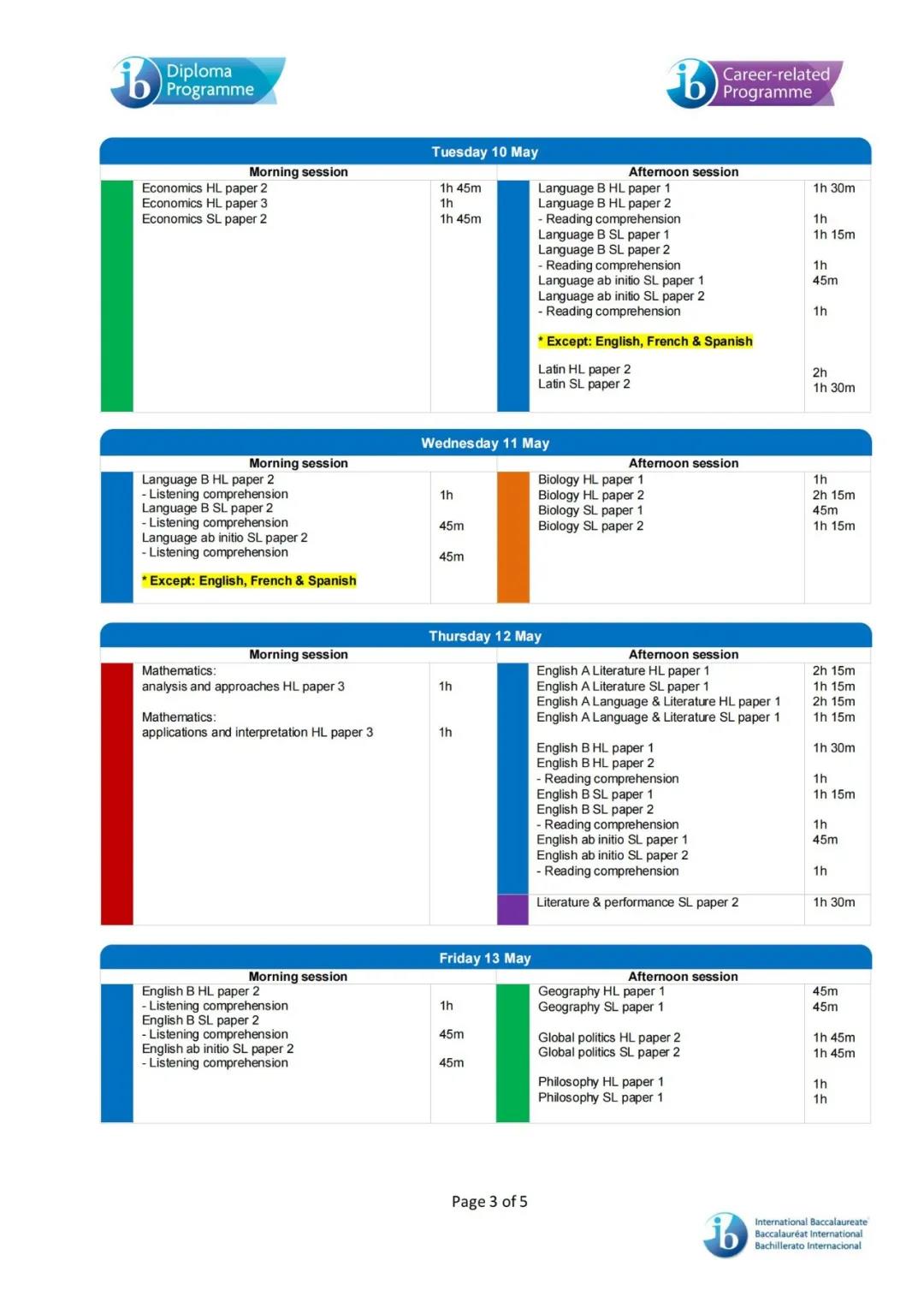 2022年5月IB大考时间与考试内容重要更新！