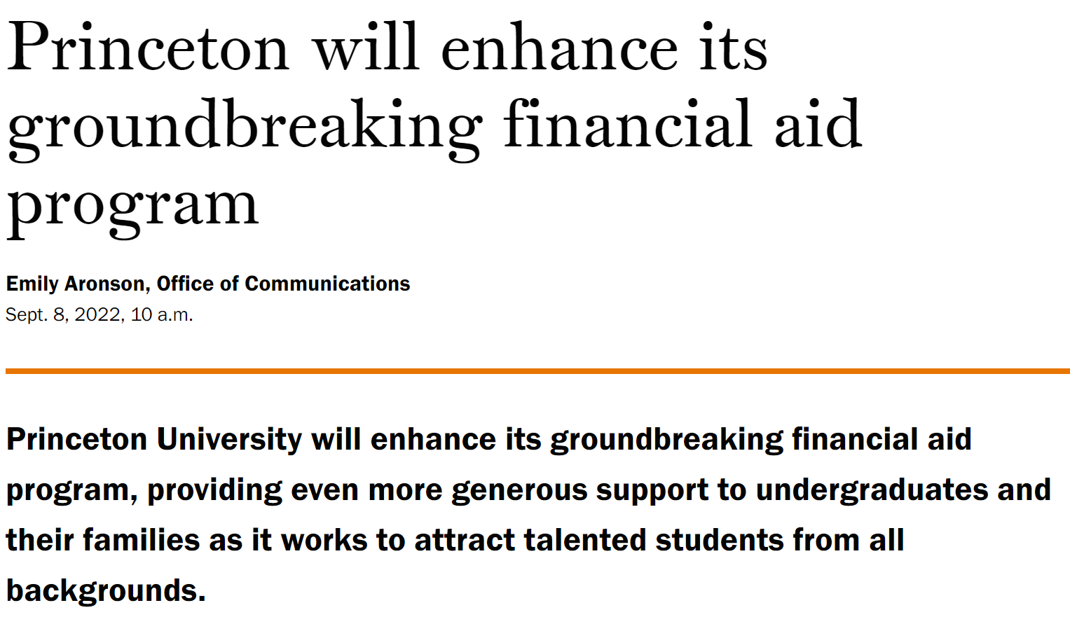 普林斯顿大学宣布：家庭年收入10万以下不收学费!其他高校或效仿！