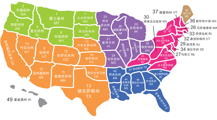 美国大学地图分布