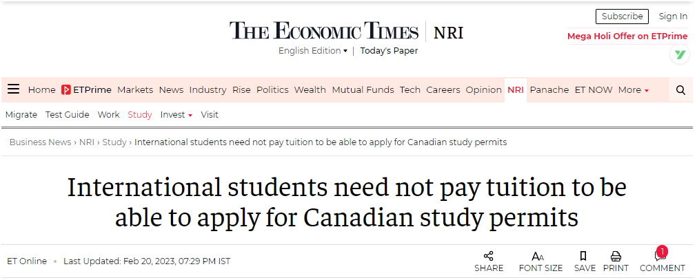 【重磅】申请加拿大学习签证, 或不再需要支付部分或全部学费！