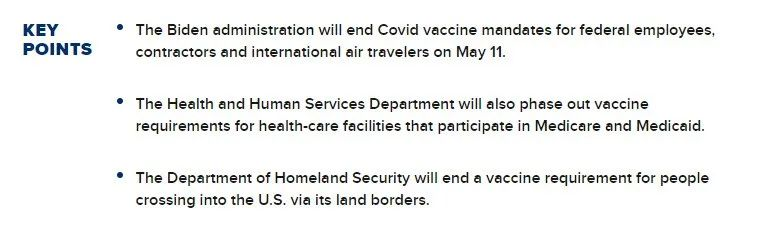 【重磅消息】5月11日起入境美国取消新冠疫苗要求！