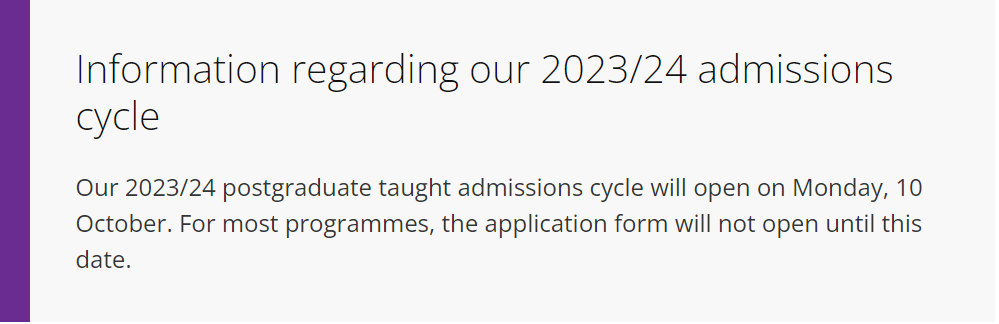 【注意】英国曼彻斯特大学10月10日开放23fall申请