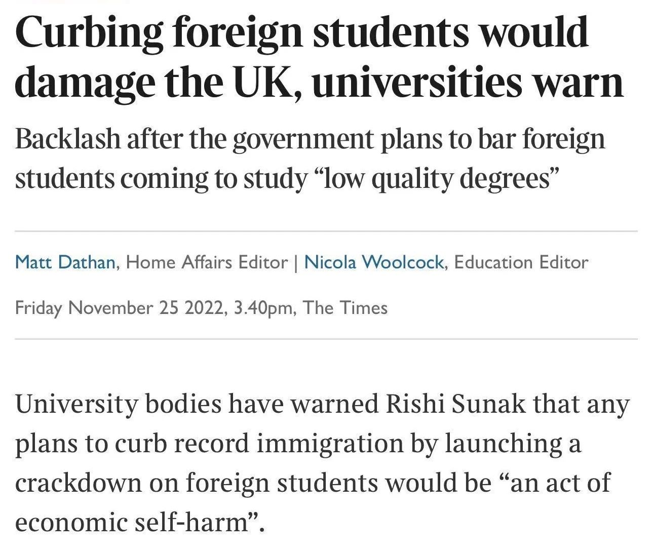 英首相计划限招留学生？英国大学强烈反对！