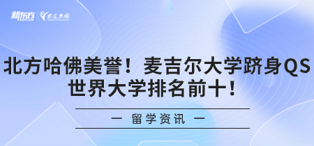 北方哈佛美誉！麦吉尔大学跻身QS世界大学排名前十！