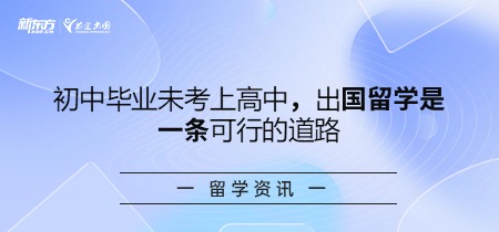 初中毕业未考上高中，出国留学是一条可行的道路