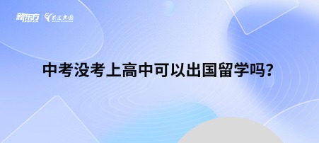 中考没考上高中可以出国留学吗？