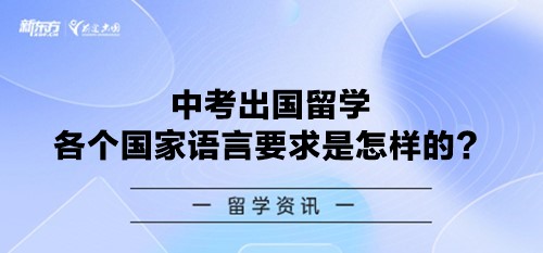 中考出国留学各个国家语言要求是怎样的？