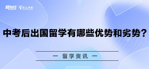 中考后出国留学有哪些优势和劣势？