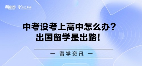 中考没考上高中怎么办？三大留学时间规划 手把手教你出国留学！