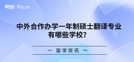 中外合作办学一年制硕士翻译专业有哪些学校？