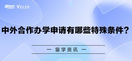 中外合作办学申请有哪些特殊条件？