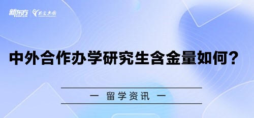 中外合作办学研究生含金量如何？