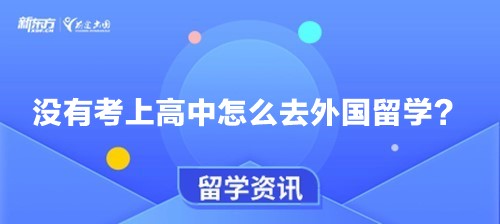 没有考上高中怎么去外国留学？