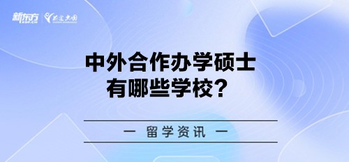 【新疆留学】中外合作办学硕士有哪些学校？