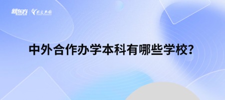 中外合作办学有哪些学校？