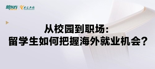 从校园到职场：留学生如何把握海外就业机会？